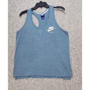 Nike Tank Top Racerback Just Do It Sleeveless Athletic Blue Large Activewear